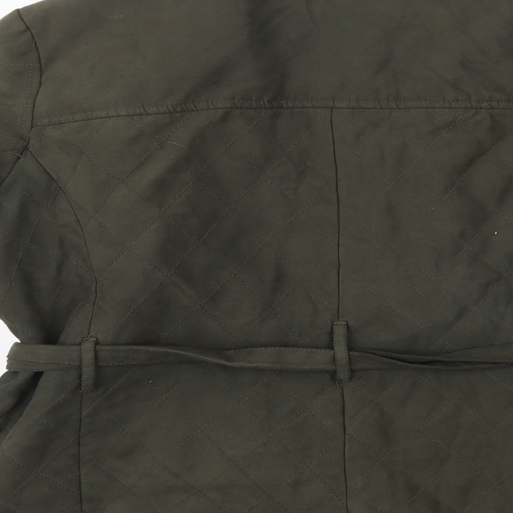 Bernardo Womens Green   Quilted Jacket Size L  Zip