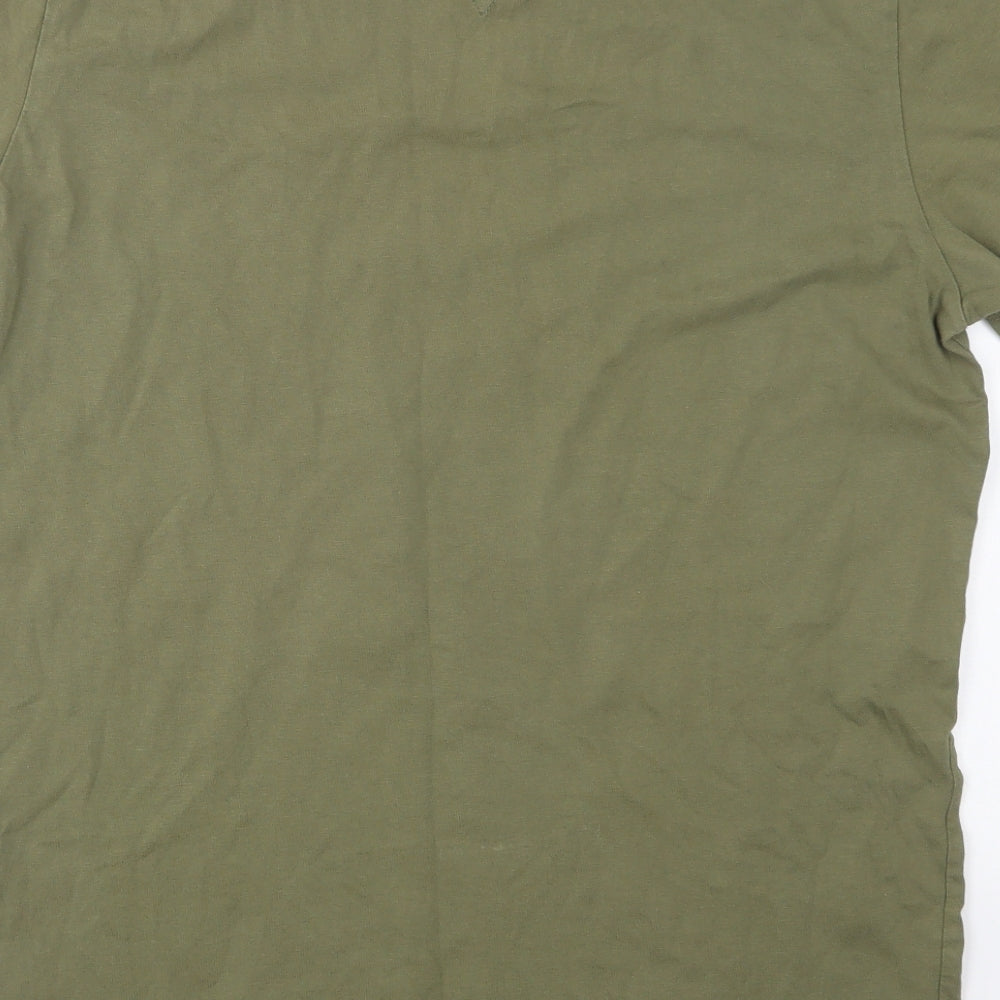 Ed Hardy Mens Green  Cotton  T-Shirt Size M Crew Neck