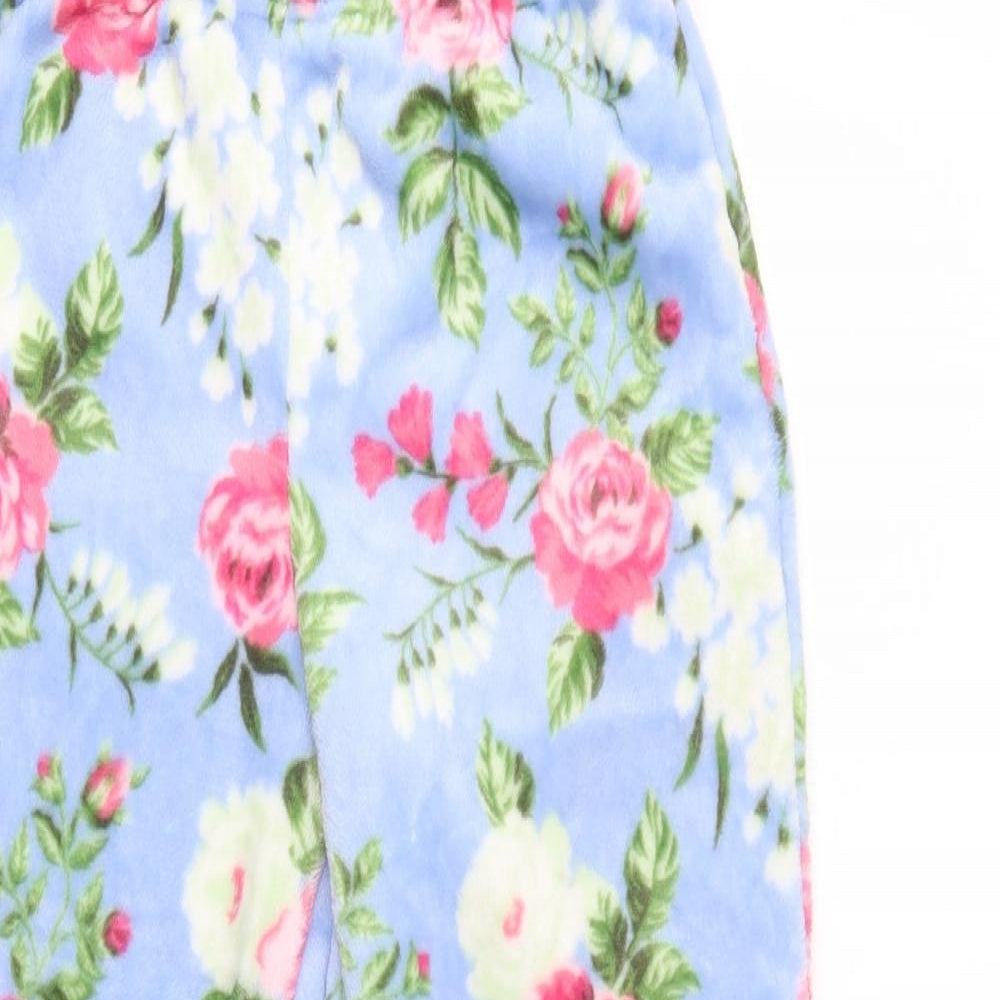 Nutmeg Girls Blue Floral Polyester  Pyjama Pants Size 8-9 Years