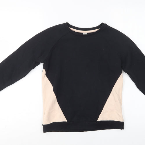 TU Girls Black Colourblock Cotton Pullover Sweatshirt Size 11 Years