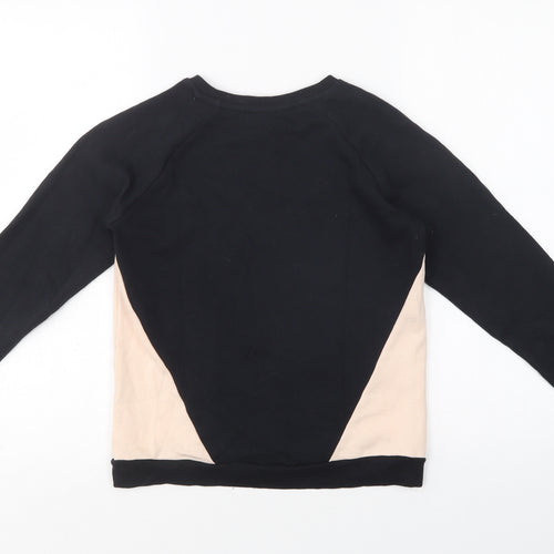 TU Girls Black Colourblock Cotton Pullover Sweatshirt Size 11 Years