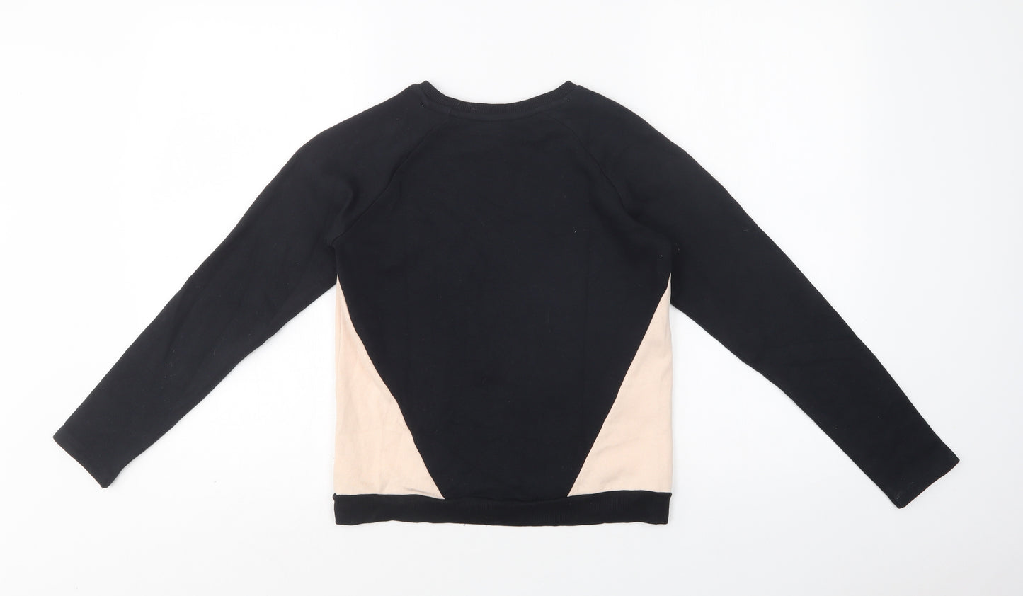 TU Girls Black Colourblock Cotton Pullover Sweatshirt Size 11 Years