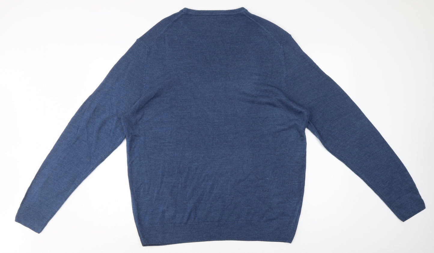 F&F Mens Blue Crew Neck   Pullover Jumper Size 2XL
