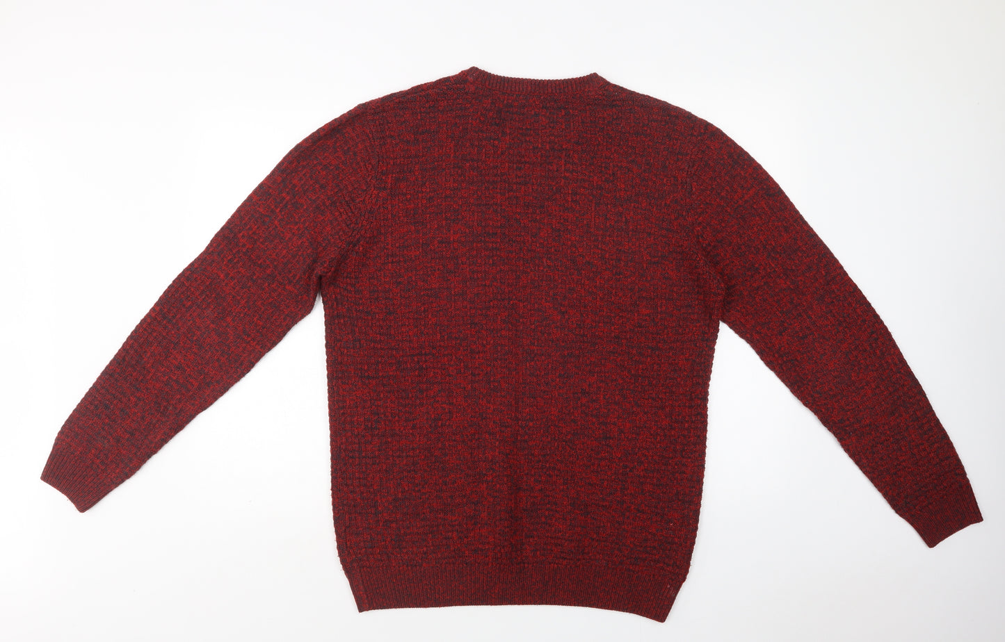 Matalan Mens Red Crew Neck  Acrylic Pullover Jumper Size M