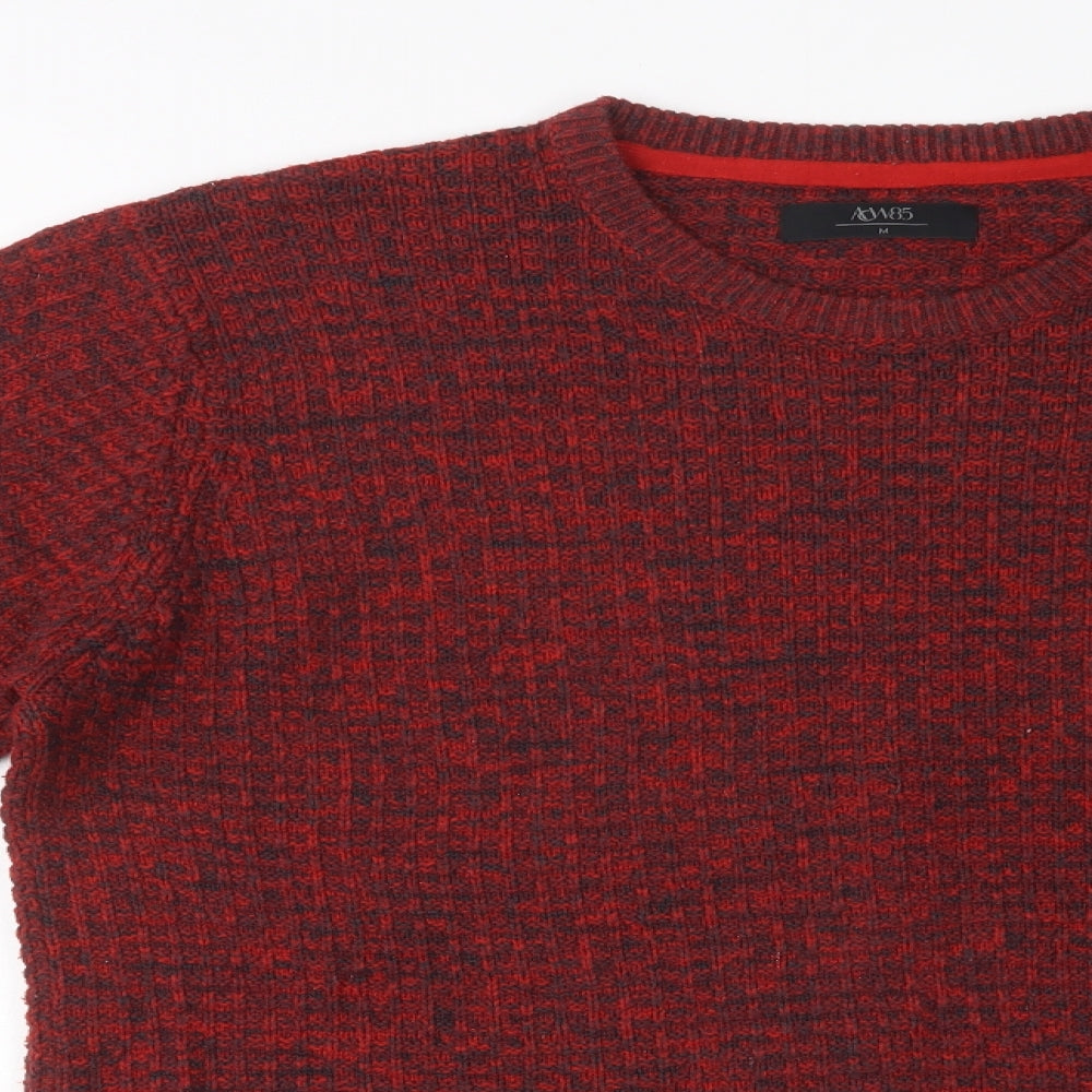 Matalan Mens Red Crew Neck  Acrylic Pullover Jumper Size M