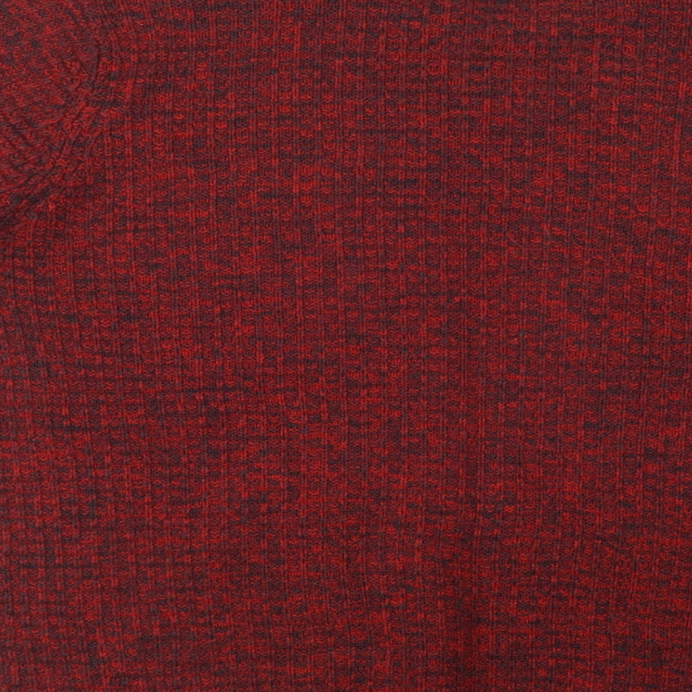 Matalan Mens Red Crew Neck  Acrylic Pullover Jumper Size M