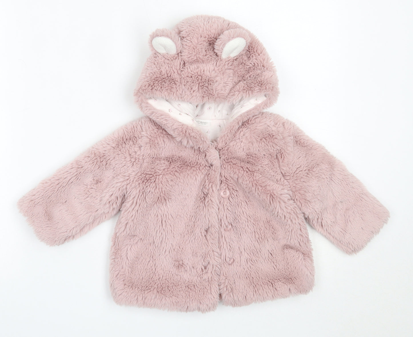 NEXT Girls Pink   Overcoat Coat Size 9-12 Months
