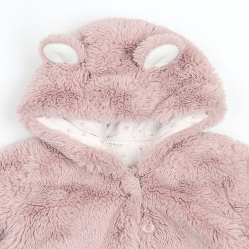 NEXT Girls Pink   Overcoat Coat Size 9-12 Months
