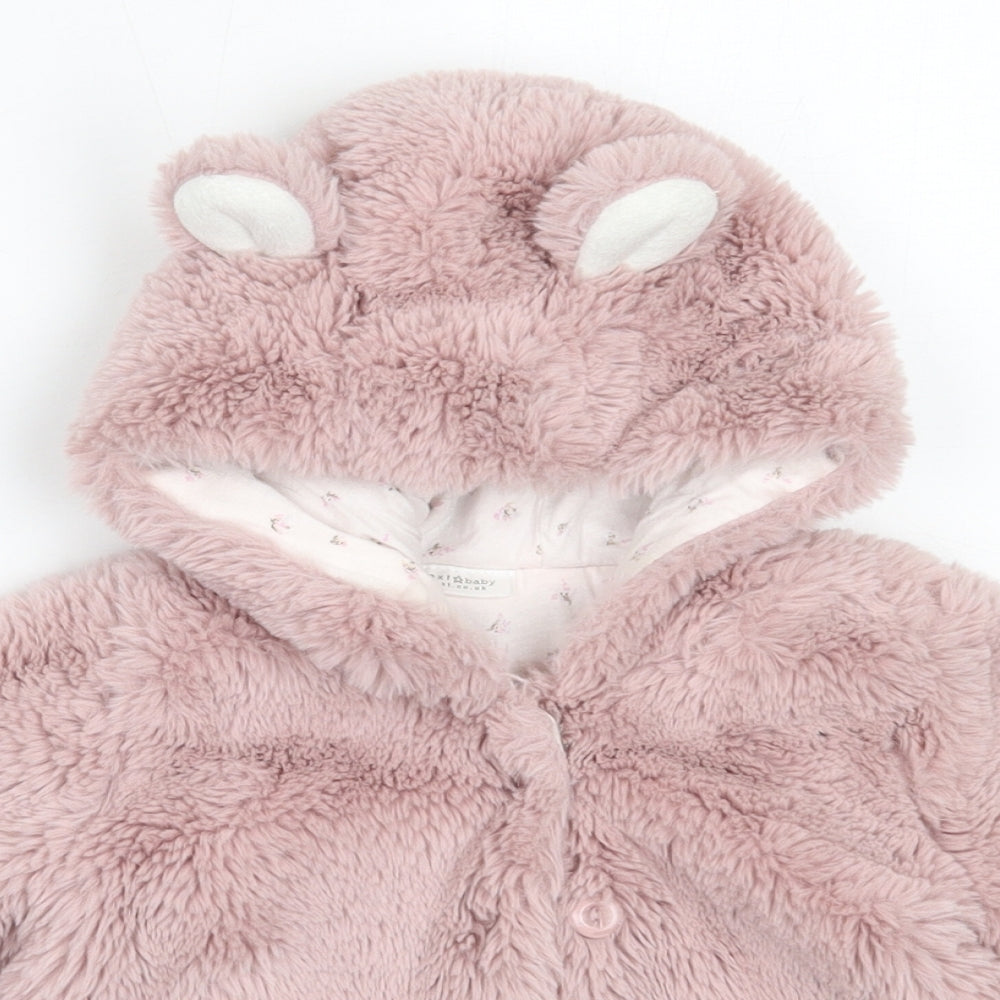 NEXT Girls Pink   Overcoat Coat Size 9-12 Months
