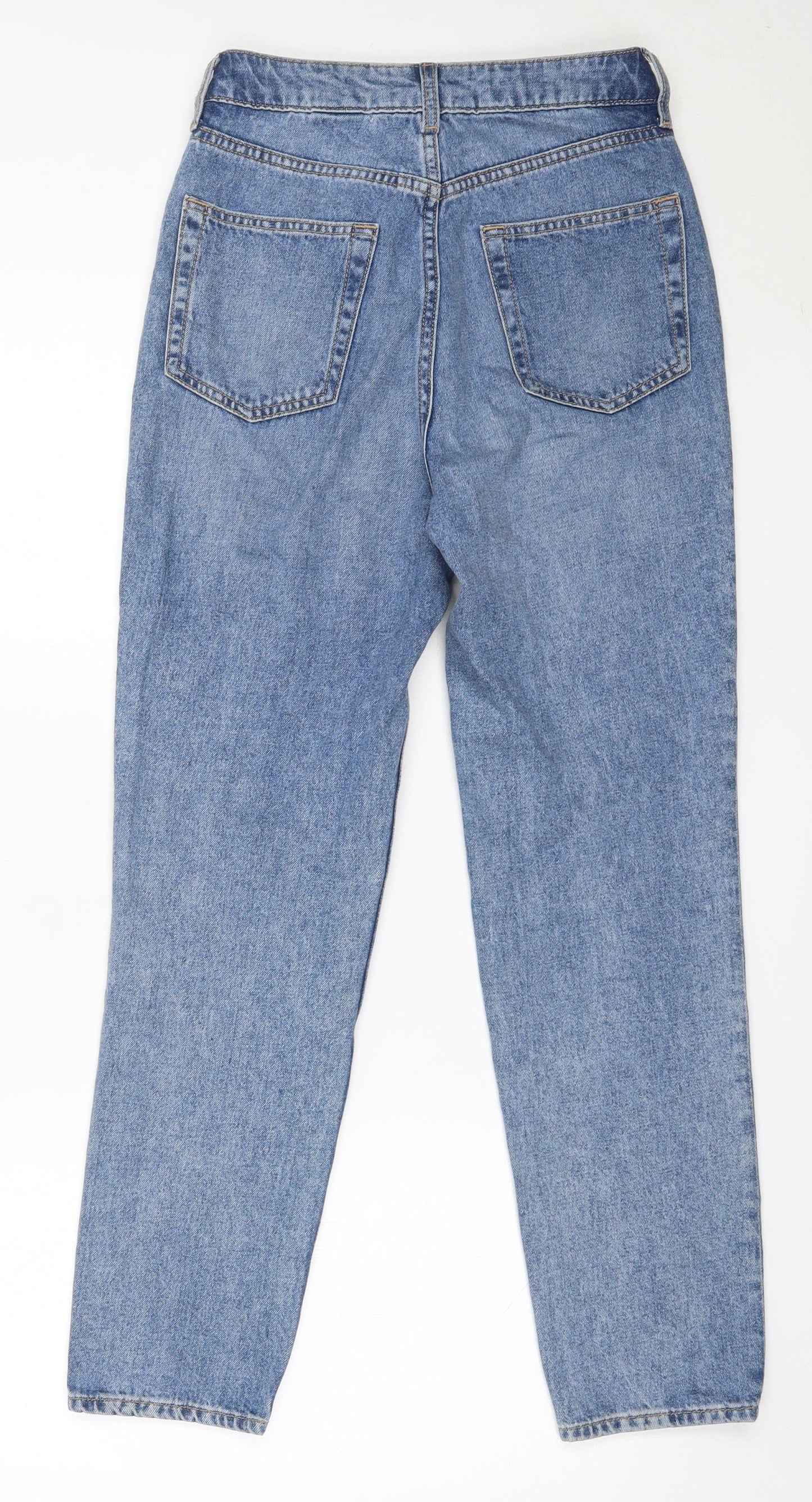 H&M Womens Blue  Cotton Straight Jeans Size 34 L27 in Regular