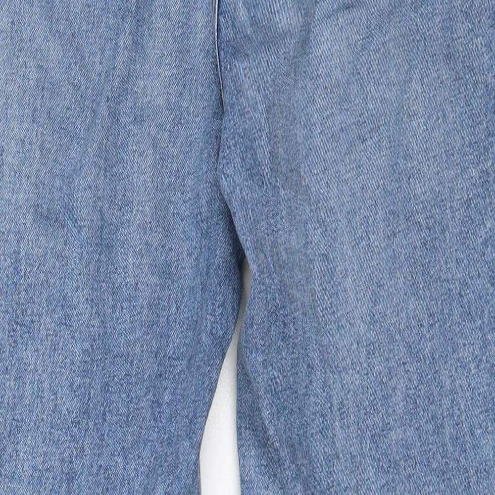H&M Womens Blue  Cotton Straight Jeans Size 34 L27 in Regular