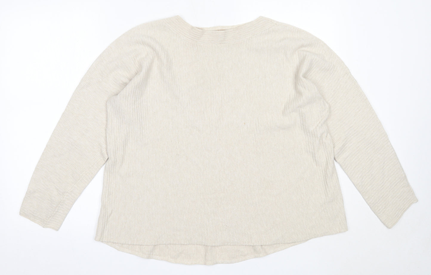 E-Woman Womens Beige Round Neck  Viscose Pullover Jumper Size M