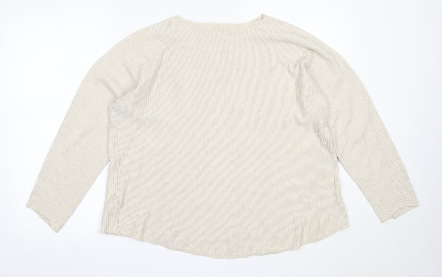 E-Woman Womens Beige Round Neck  Viscose Pullover Jumper Size M