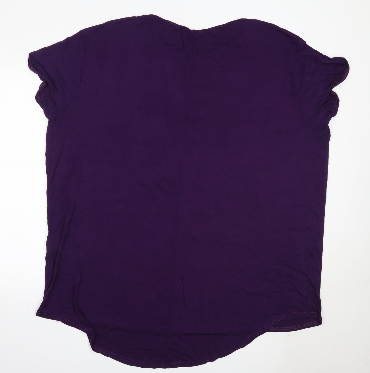 Yours Womens Purple  Viscose Basic T-Shirt Size 26 Round Neck - christmas