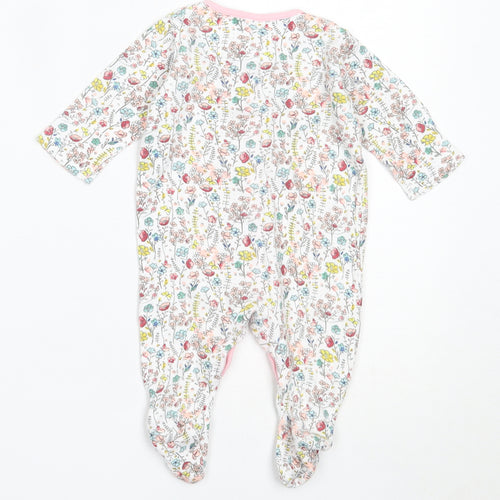 Mini Club Girls White Floral Cotton Babygrow One-Piece Size 0-3 Months