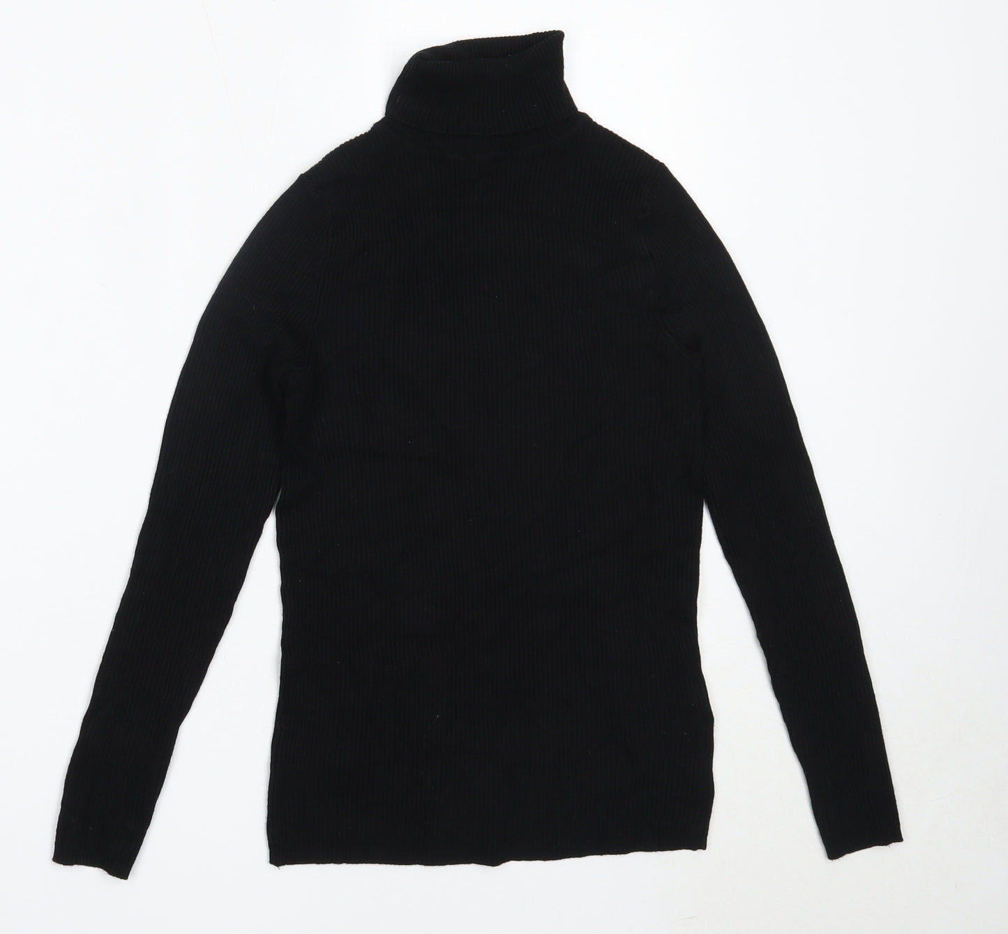 Marks and Spencer Womens Black Roll Neck  Viscose Pullover Jumper Size 10