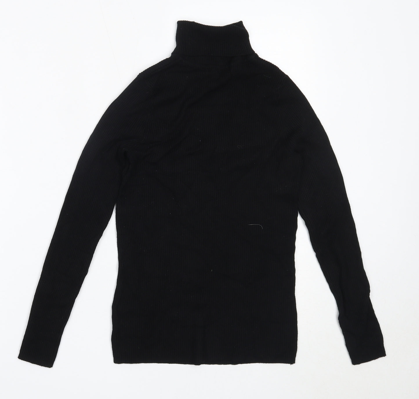 Marks and Spencer Womens Black Roll Neck  Viscose Pullover Jumper Size 10