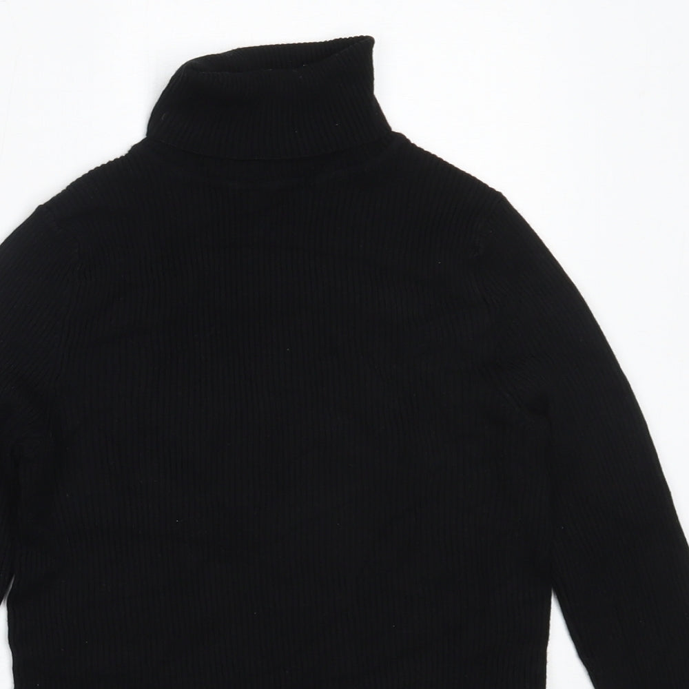 Marks and Spencer Womens Black Roll Neck  Viscose Pullover Jumper Size 10