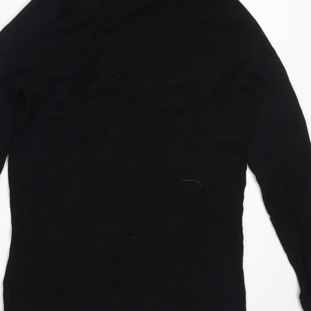 Marks and Spencer Womens Black Roll Neck  Viscose Pullover Jumper Size 10
