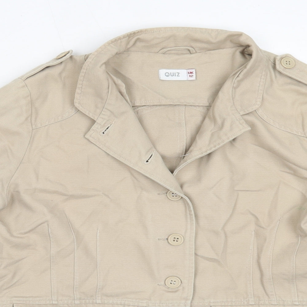 Quiz Womens Beige   Jacket  Size 12