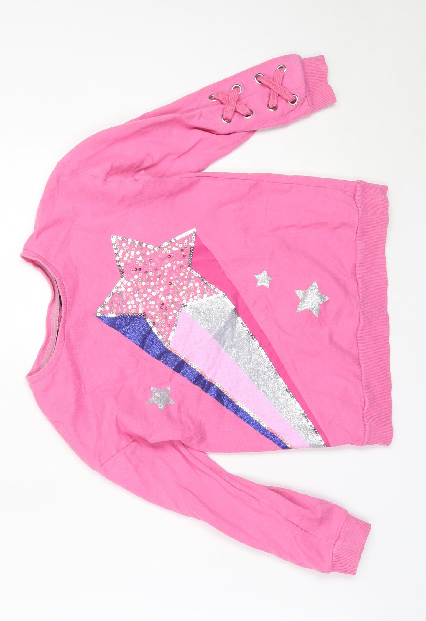 George Girls Pink  Cotton Pullover Sweatshirt Size 7-8 Years