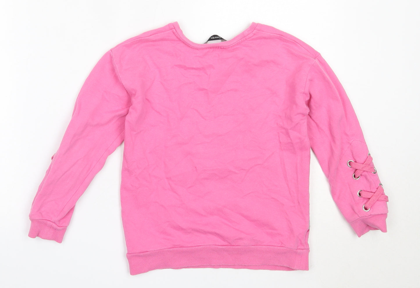 George Girls Pink  Cotton Pullover Sweatshirt Size 7-8 Years