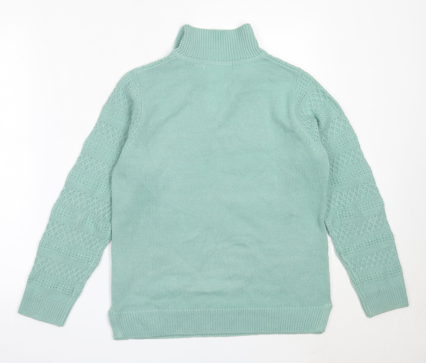 EWM Womens Green Collared  Acrylic Pullover Jumper Size S