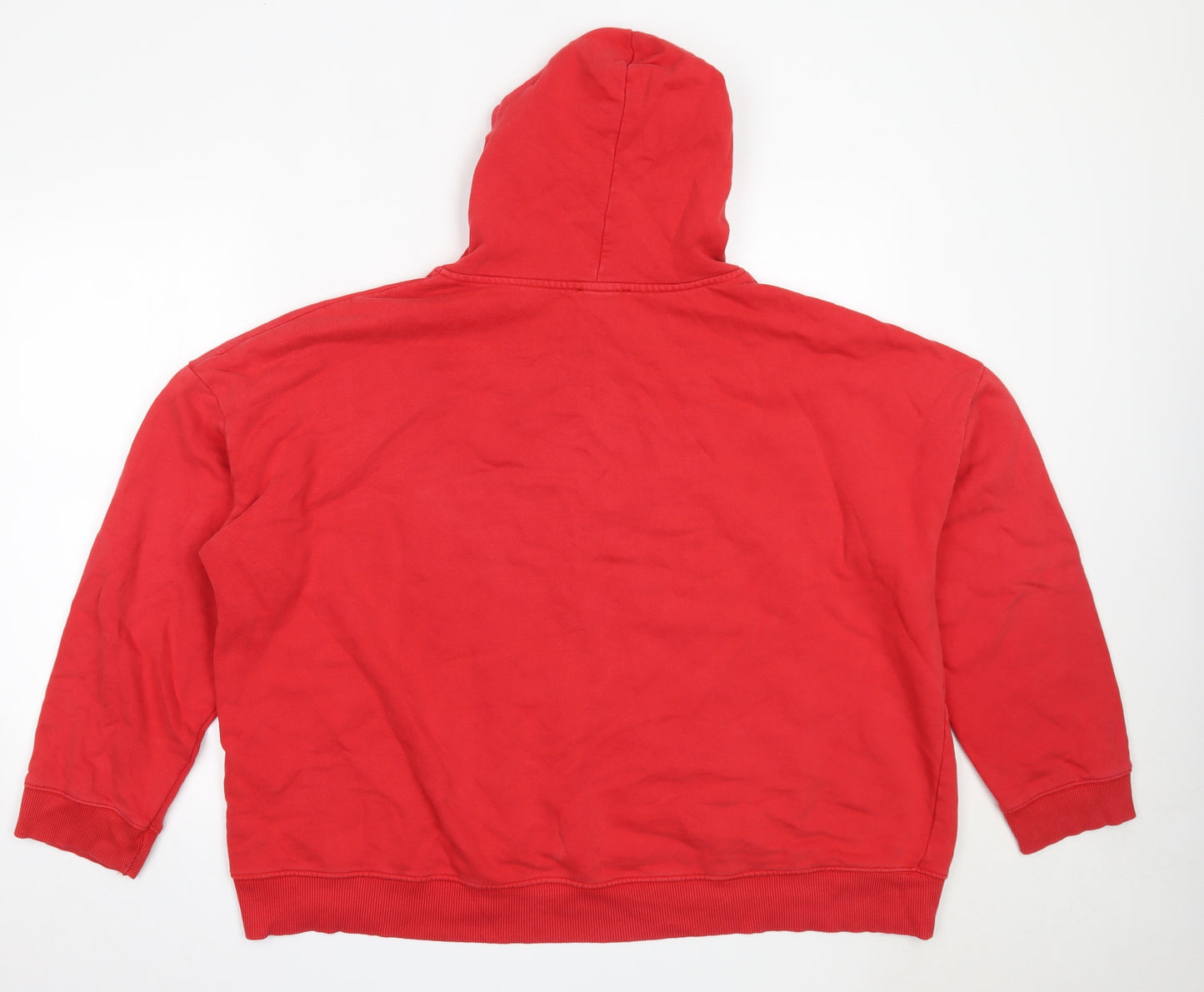 New Look Womens Red  Cotton Pullover Hoodie Size 18