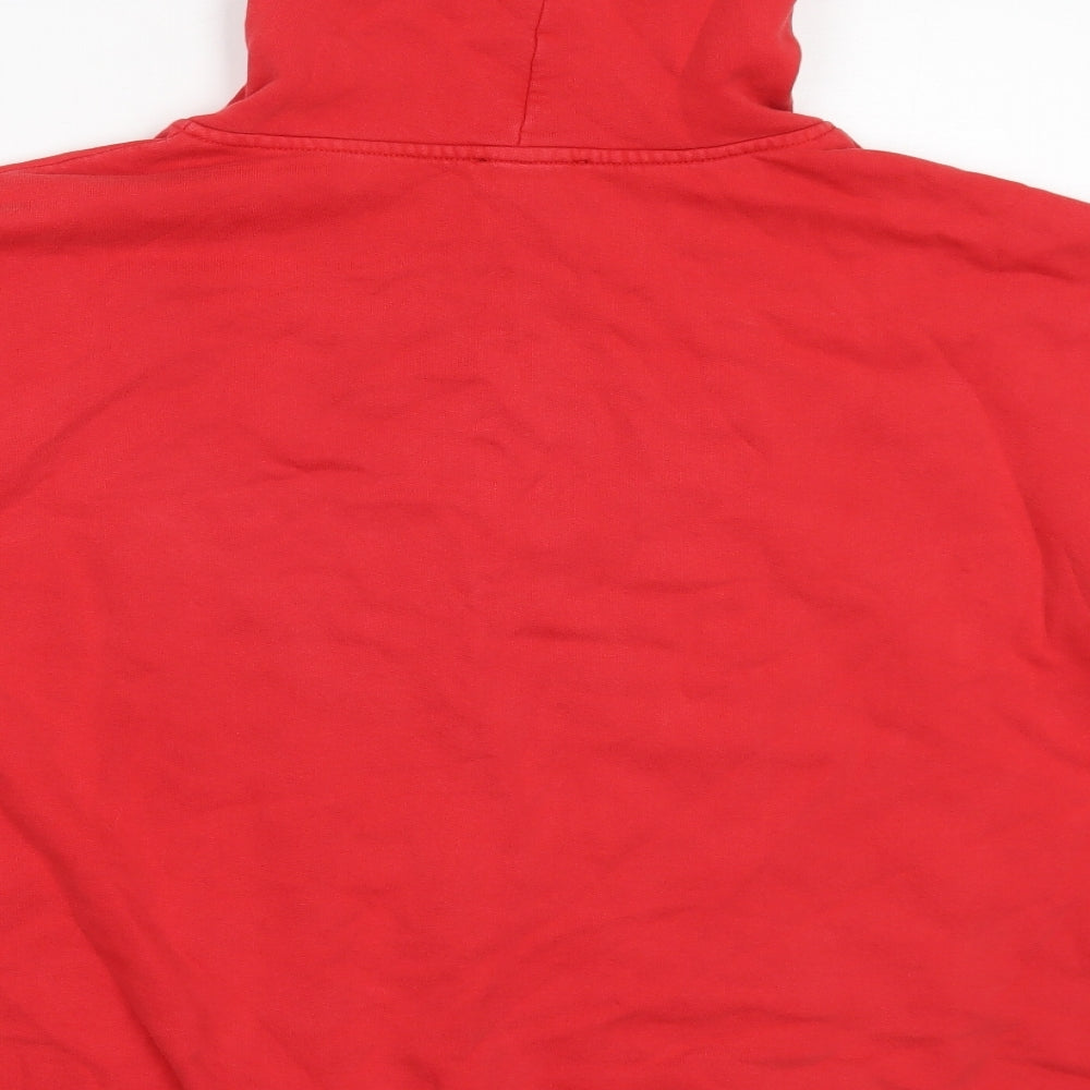 New Look Womens Red  Cotton Pullover Hoodie Size 18