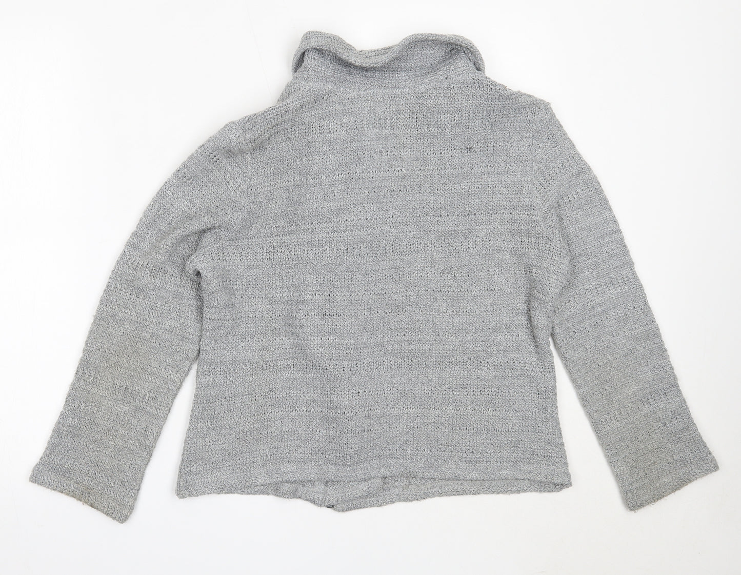 Per Una Womens Grey Round Neck  Acrylic Full Zip Jumper Size M