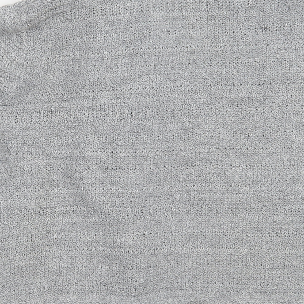 Per Una Womens Grey Round Neck  Acrylic Full Zip Jumper Size M