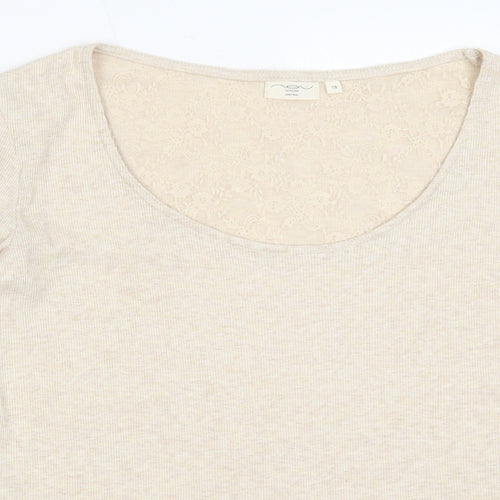 New Look Womens Beige Round Neck  Cotton Pullover Jumper Size 18