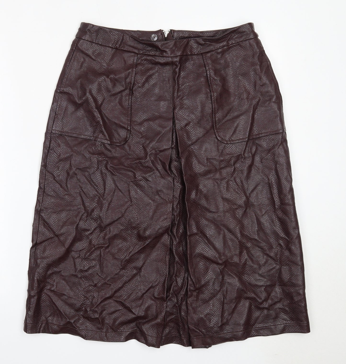 Dorothy Perkins Womens Purple  Polyurethane A-Line Skirt Size 14