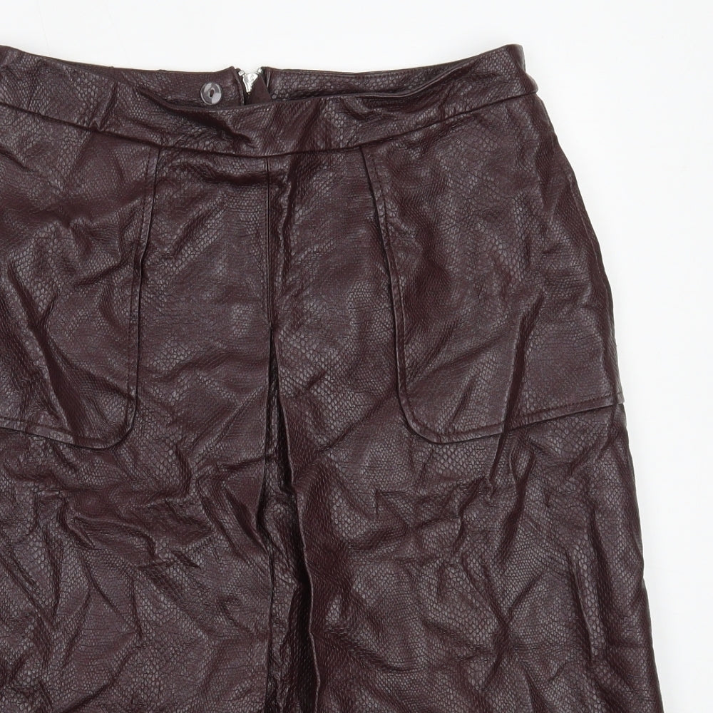Dorothy Perkins Womens Purple  Polyurethane A-Line Skirt Size 14