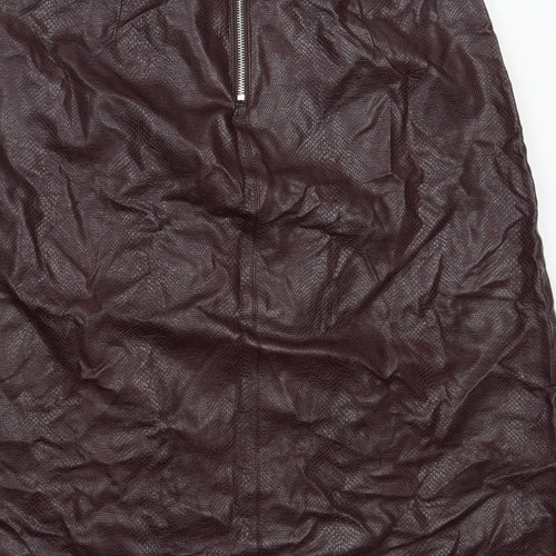 Dorothy Perkins Womens Purple  Polyurethane A-Line Skirt Size 14