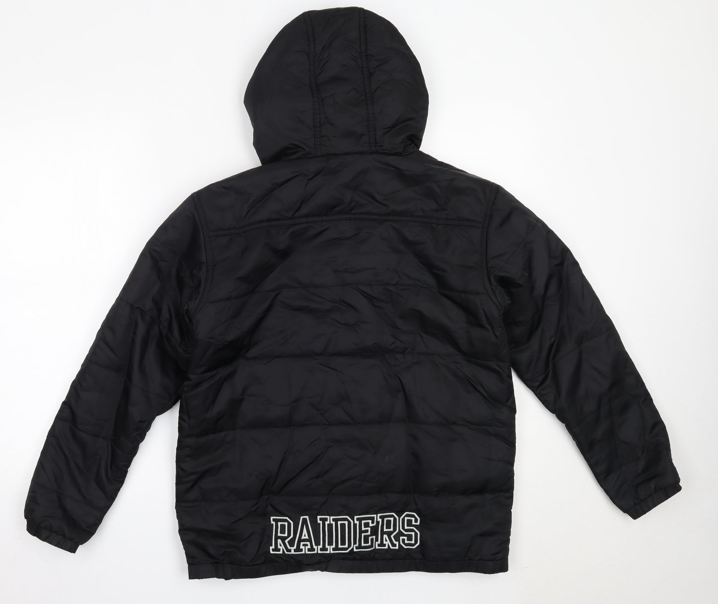 NFL Boys Black   Puffer Jacket Coat Size 12-13 Years   - nfl raiders