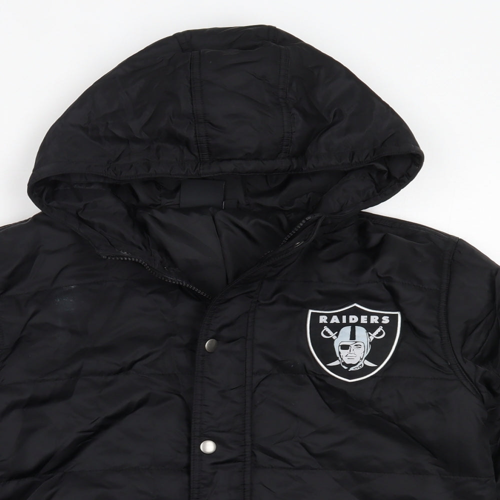 NFL Boys Black   Puffer Jacket Coat Size 12-13 Years   - nfl raiders