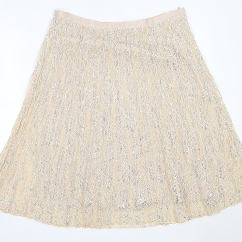 Together Womens Beige  Polyester Flare Skirt Size 16