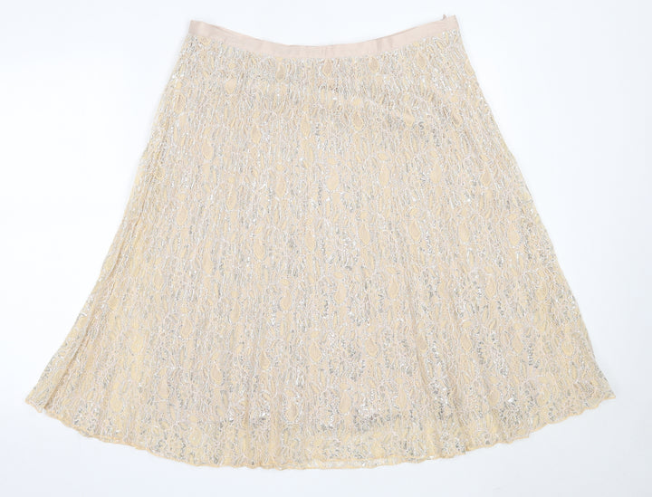 Together Womens Beige Polyester Flare Skirt Size 16