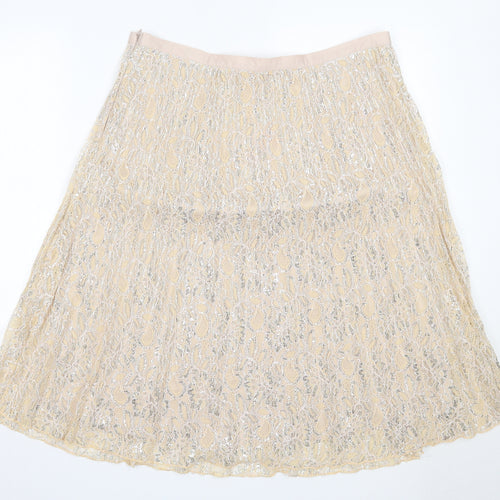 Together Womens Beige  Polyester Flare Skirt Size 16