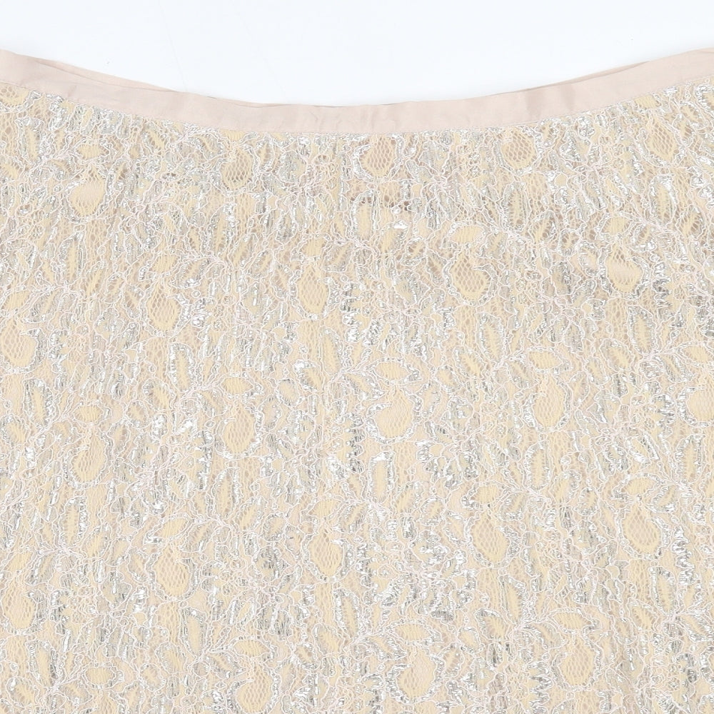 Together Womens Beige  Polyester Flare Skirt Size 16