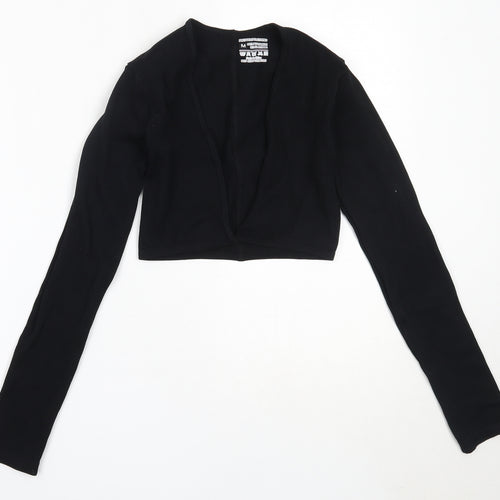 PRETTYLITTLETHING Womens Black  Polyamide Basic T-Shirt Size M V-Neck