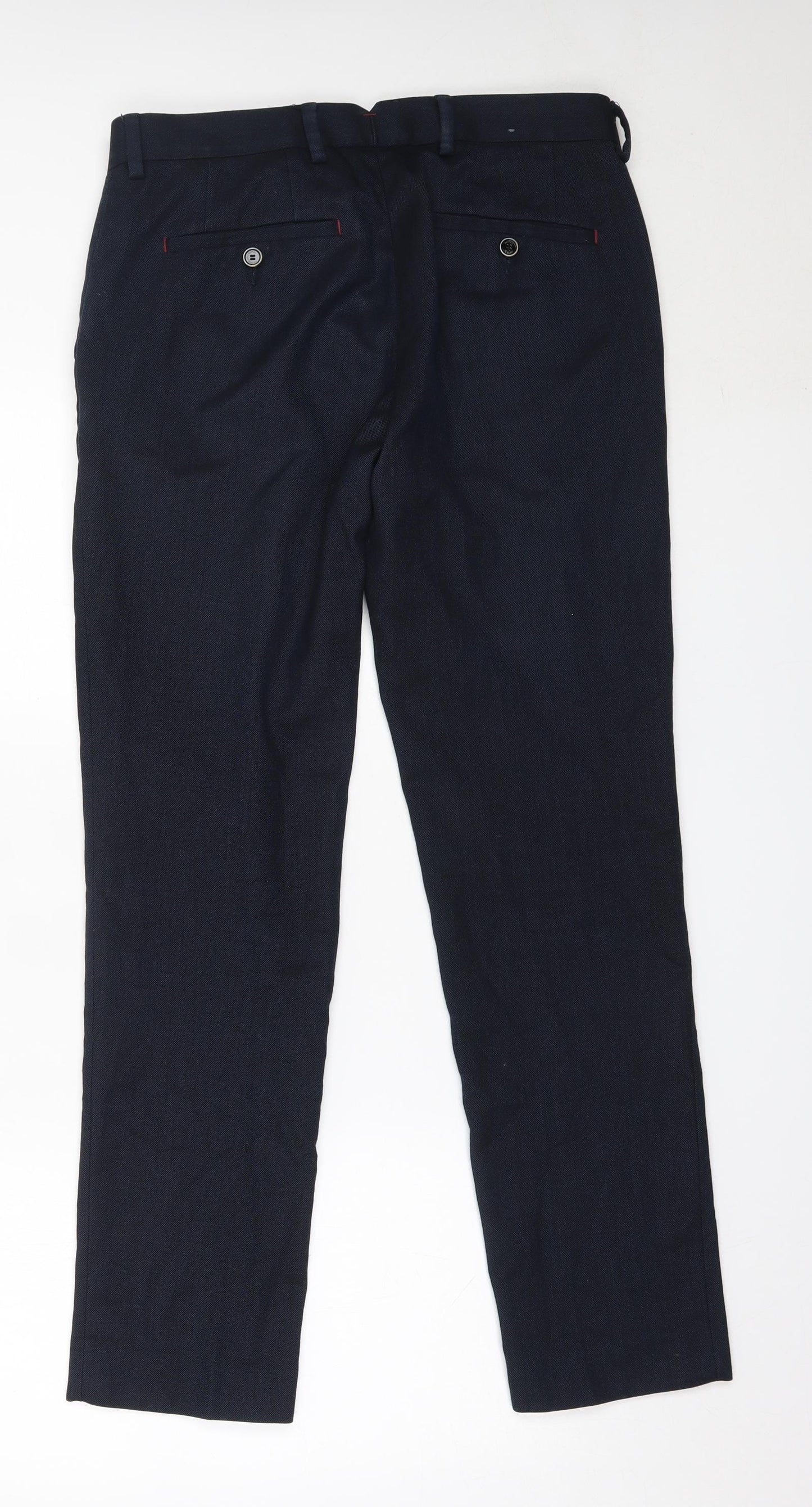 Spitalfields Mens Blue  Polyester Trousers  Size 32 in L31 in Regular