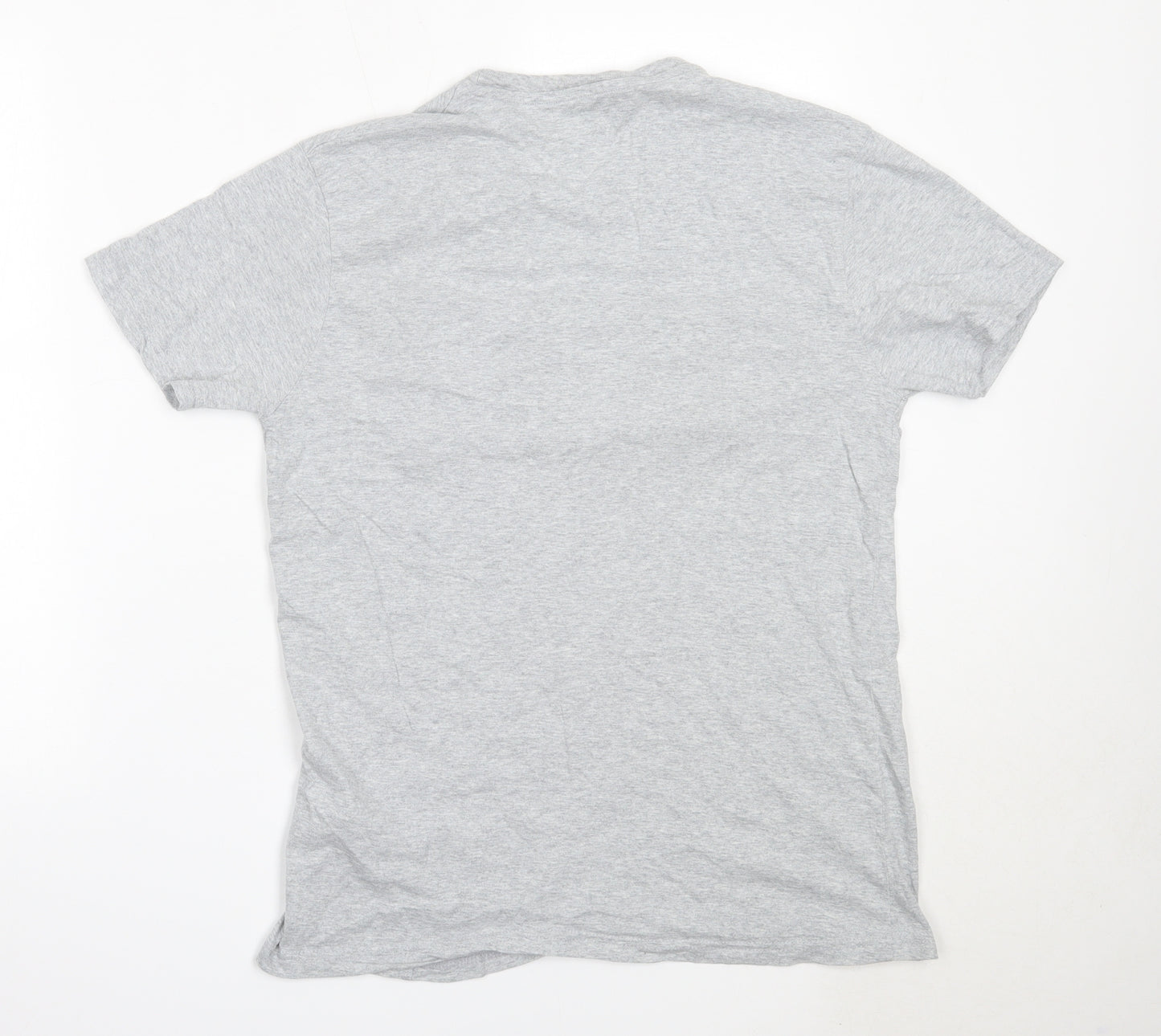 Boohoo Mens Grey  Cotton  T-Shirt Size L Round Neck