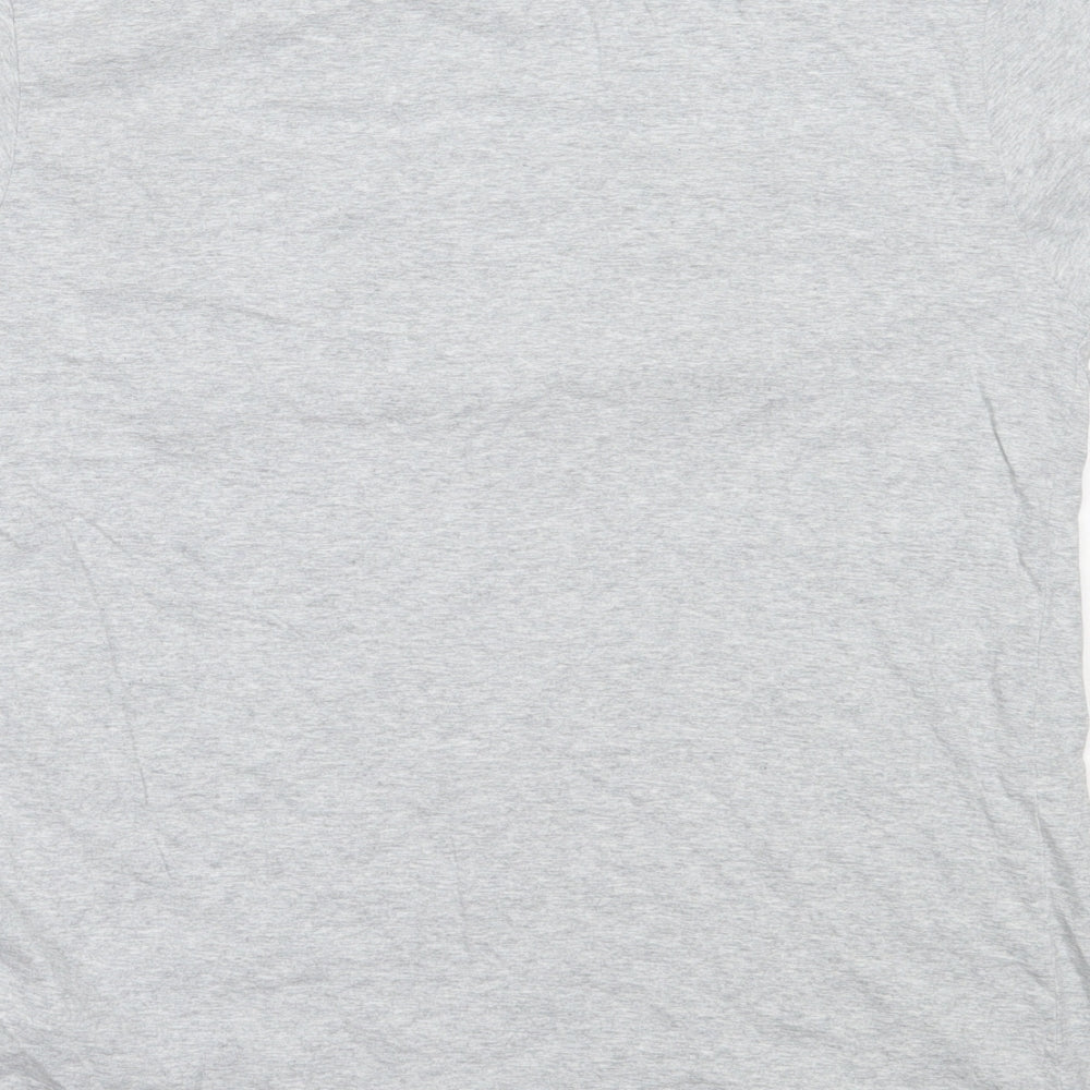 Boohoo Mens Grey  Cotton  T-Shirt Size L Round Neck