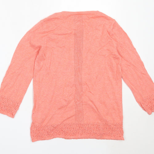 Marks and Spencer Womens Pink Round Neck  Cotton Pullover Jumper Size 8