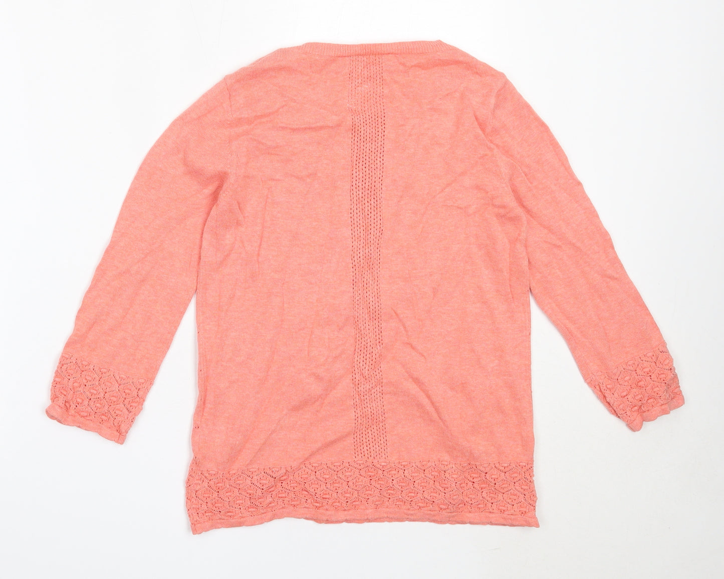 Marks and Spencer Womens Pink Round Neck  Cotton Pullover Jumper Size 8