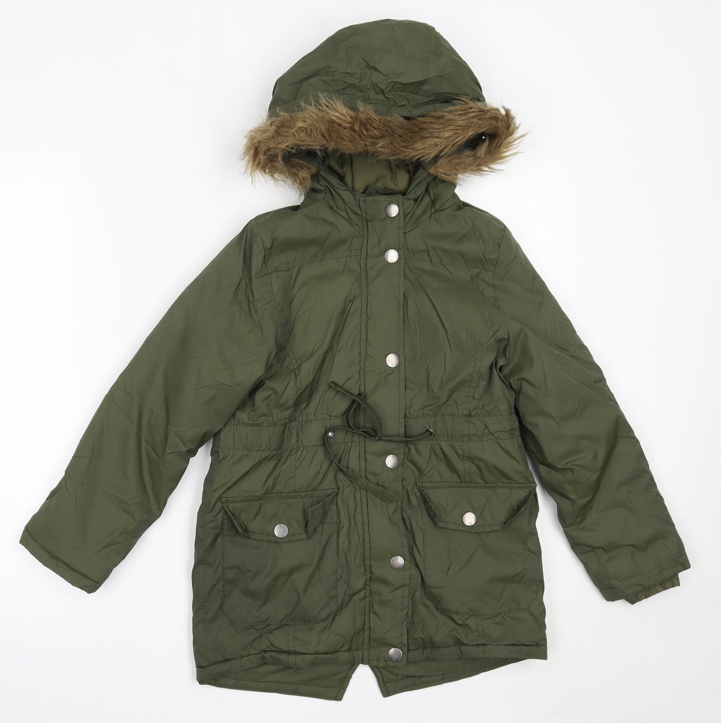 Pepperts! Girls Green   Parka Coat Size 7-8 Years