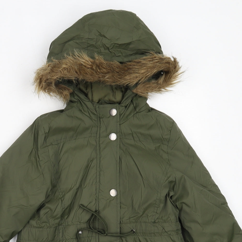 Pepperts! Girls Green   Parka Coat Size 7-8 Years