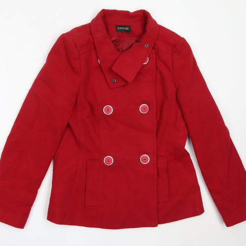 George Womens Red   Overcoat Coat Size 12